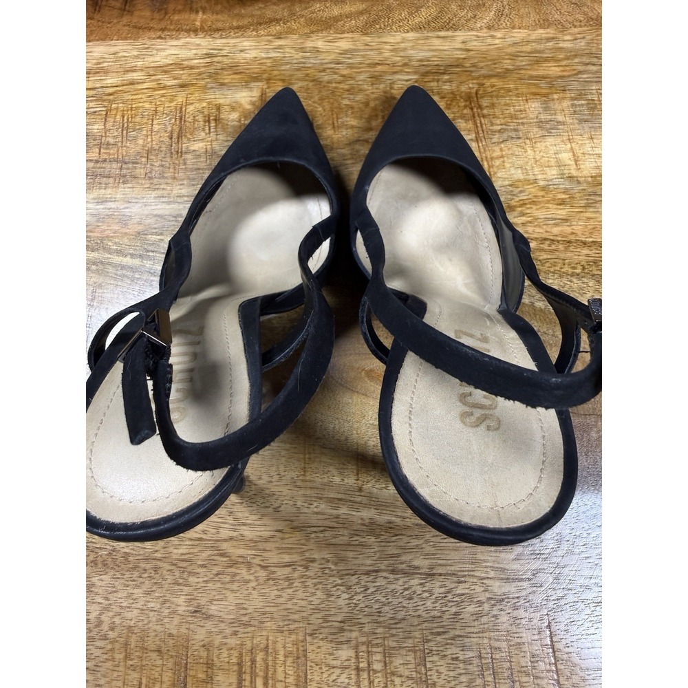 Schutz Boris Black Slingback High Heels Nubuck Leather/Suede 6.5 - Picture 5 of 9